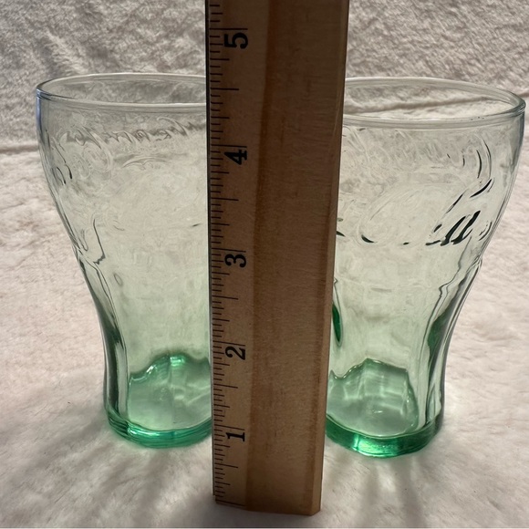 Set of 2 Vintage Libbey Coca Cola Coke Mini Green Glasses 6.25 Oz 4.5” Tall - Picture 8 of 9